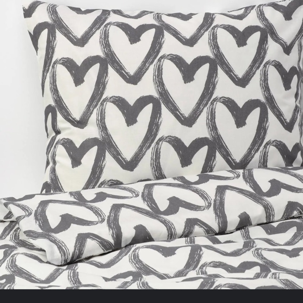 IKEA Lyktfibbla heart patterned duvet cover